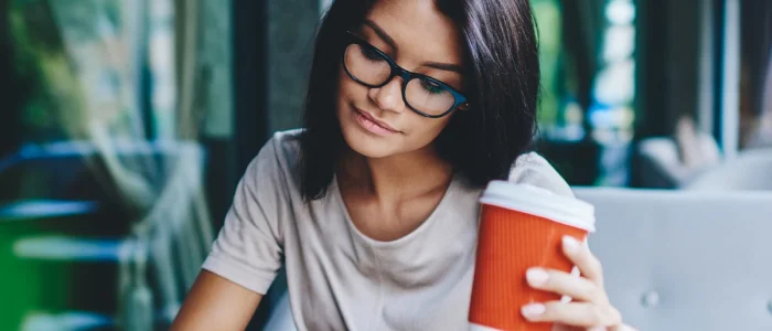 young woman working as a freelancer