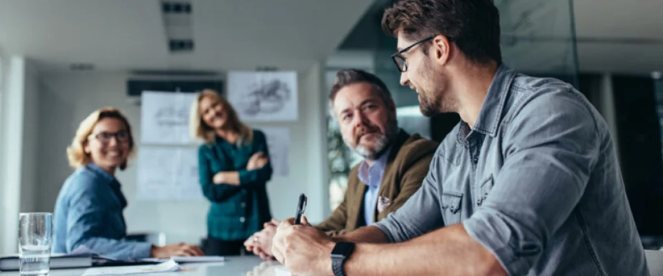 Group of business people in meeting at office