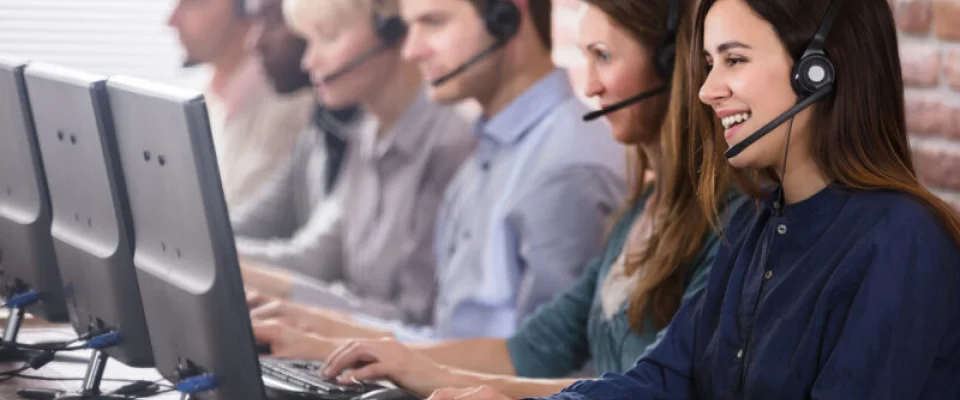 customer service agents in call center