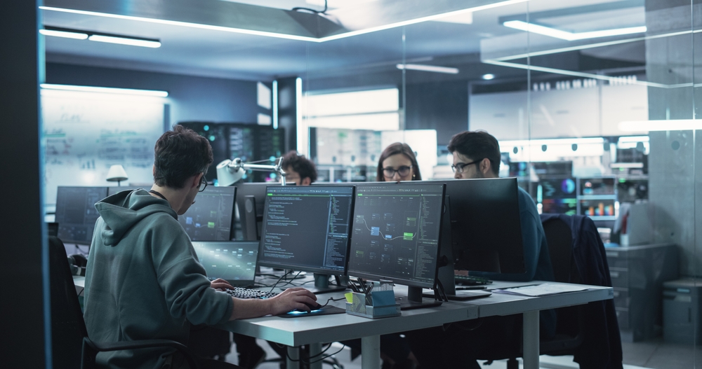 A team of call center agents work behind the scenes on helping IT companies with tech assistance.