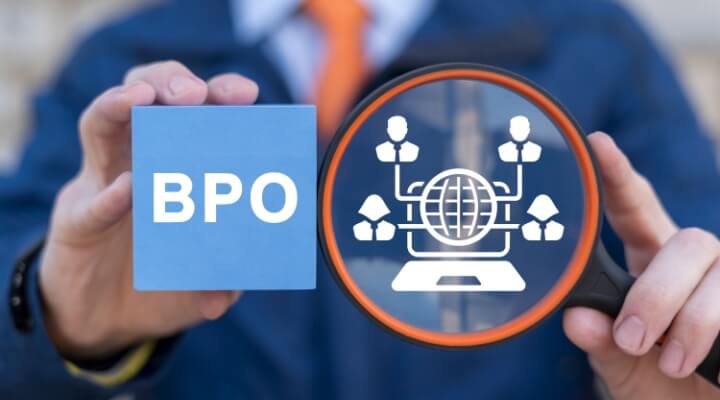 Concept of technology driven BPO business process outsourcing.