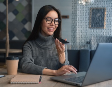 Woman who is BPO support, businesses who is quickly evolving someones business systems and they are immediately enjoying the results.