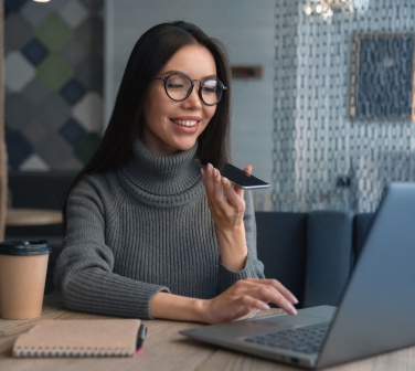 Woman who is BPO support, businesses who is quickly evolving someones business systems and they are immediately enjoying the results.