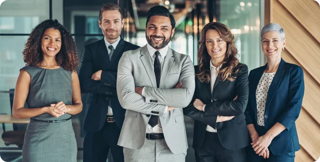 Business people standing in an office