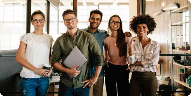 Portrait of young people in an office